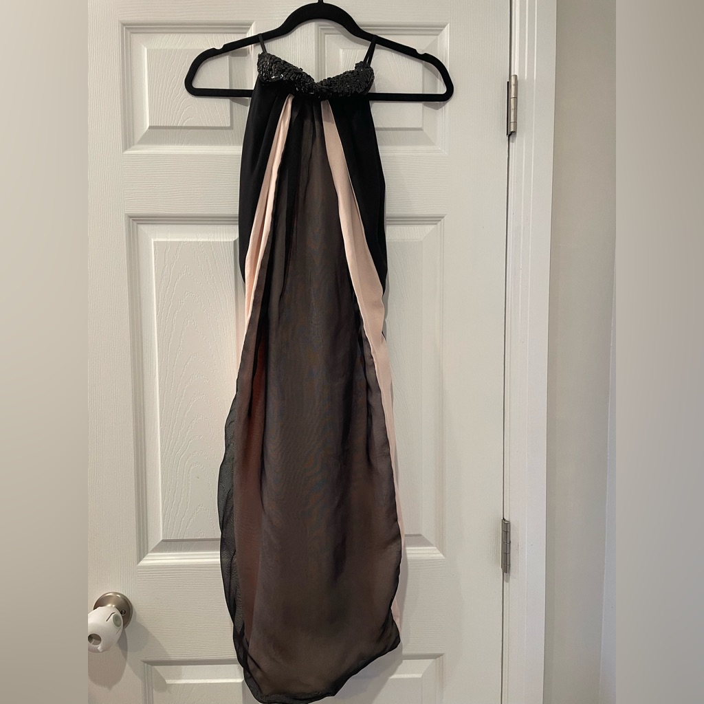 Juan Carlos Obando Elegant Black And Pink Cocktail Dress